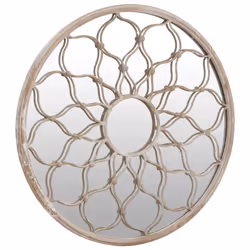 vidaXL Specchio da Giardino Sabbia 60x3 cm in Ferro Rotondo da Esterno - Vista aggiuntiva 3