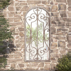 Specchio da Giardino Sabbia 100x45 cm in Ferro per Uso Esterno Vidaxl 28373