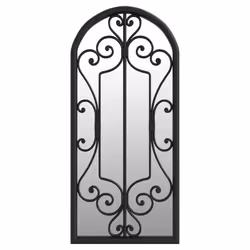 vidaXL Specchio da Giardino Nero 100x45 cm in Ferro per Uso Esterno - Vista aggiuntiva 2