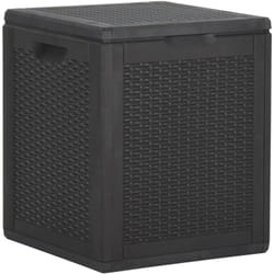 Vidaxl - Baule da Giardino contenitore portaoggetti 90 Litri Nero effetto Rattan pp