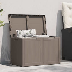 vidaXL Baule da Giardino 180 L Marrone Aspetto legno in PP
