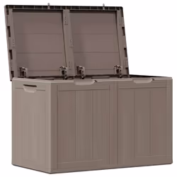 vidaXL Baule da Giardino 180 L Marrone Aspetto legno in PP - Vista aggiuntiva 3