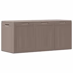 vidaXL Baule da Giardino 270 L Marrone Aspetto legno in PP - Vista aggiuntiva 2