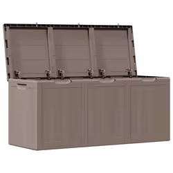 vidaXL Baule da Giardino 270 L Marrone Aspetto legno in PP - Vista aggiuntiva 3