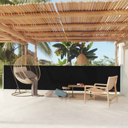 vidaXL Tenda Laterale Retrattile per Patio 117x600 cm Nera