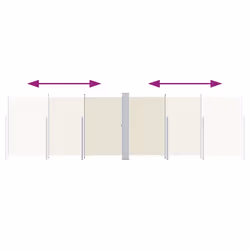 vidaXL Tenda da Sole Laterale Retrattile Crema 200x600 cm - Vista aggiuntiva 3