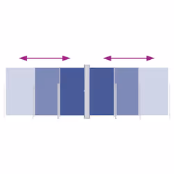 vidaXL Tenda da Sole Laterale Retrattile Blu 200x600 cm - Vista aggiuntiva 3