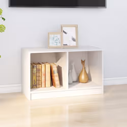vidaXL Mobile Porta TV Bianco 70x33x42 cm in Legno Massello di Pino - Vista aggiuntiva 3