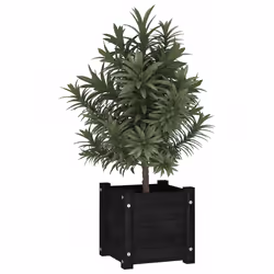 vidaXL Fioriere da Giardino 2 pz Nere 31x31x31 cm in Massello di Pino - Vista aggiuntiva 3