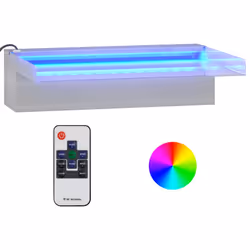 vidaXL Sfioratore a Cascata con LED RGB Acciaio Inox 30 cm - Vista aggiuntiva 2
