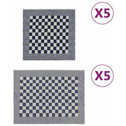 Vidaxl - Set Strofinacci 10 pz in Cotone Blu e Bianco 42236