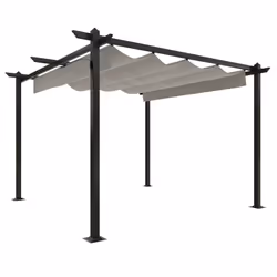 vidaXL Pergola da Giardino con Tetto Retrattile 3x3 m Crema - Vista aggiuntiva 2