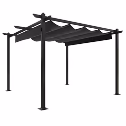 vidaXL Pergola da Giardino con Tetto Retrattile 3x3 m Antracite - Vista aggiuntiva 2