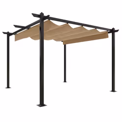 vidaXL Pergola da Giardino con Tetto Retrattile 3x3 m Tortora - Vista aggiuntiva 2