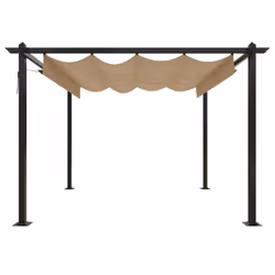 vidaXL Pergola da Giardino con Tetto Retrattile 3x3 m Tortora - Vista aggiuntiva 3