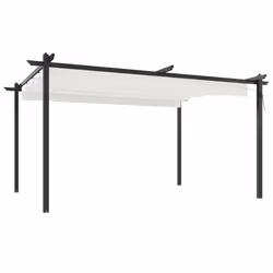 vidaXL Pergola da Giardino con Tetto Retrattile 4x3 m Crema - Vista aggiuntiva 2