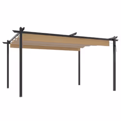 vidaXL Pergola da Giardino con Tetto Retrattile 4x3 m Tortora - Vista aggiuntiva 2