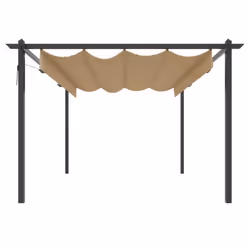 vidaXL Pergola da Giardino con Tetto Retrattile 4x3 m Tortora - Vista aggiuntiva 3