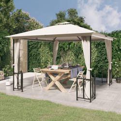 Vidaxl - Gazebo con Teli Laterali e Doppio Tetto 3x3 m Crema
