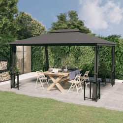 Vidaxl - Gazebo con Teli Laterali e Doppio Tetto 3x4 m Antracite