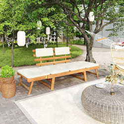 vidaXL Panca da Giardino con Cuscini 2-in-1 190 cm in Legno di Acacia