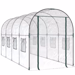 Serra Trasparente 160x400x190 cm PVC Acciaio Verniciato Polverecod mxl 72973 - Vista aggiuntiva 2