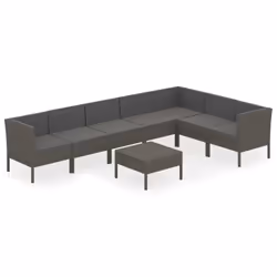 vidaXL Set Divani da Giardino 8 pz con Cuscini in Polyrattan Grigio - Vista aggiuntiva 2