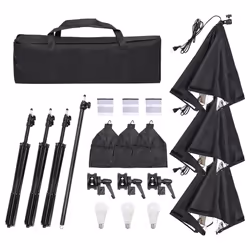 Kit per Studio Fotografico con Set di Luci e Fondalecod mxl 121426 - Vista aggiuntiva 2