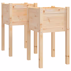vidaXL Fioriere da Giardino 2 pz 40x40x70 cm in Legno Massello di Pino - Vista aggiuntiva 2