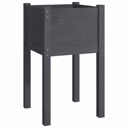 vidaXL Fioriera da Giardino Grigia 40x40x70 cm in Legno di Pino - Vista aggiuntiva 2