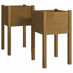 vidaXL Fioriere da Giardino 2 pz Ambra 40x40x70 cm in Legno di Pino - Vista aggiuntiva 2