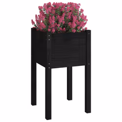 vidaXL Fioriere da Giardino 2 pz Nere 40x40x70 cm in Legno di Pino - Vista aggiuntiva 3