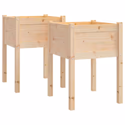 vidaXL Fioriere da Giardino 2 pz 50x50x70 cm in Legno Massello di Pino - Vista aggiuntiva 2
