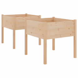 vidaXL Fioriere da Giardino 2 pz 70x70x70 cm Legno Massello di Pino - Vista aggiuntiva 2