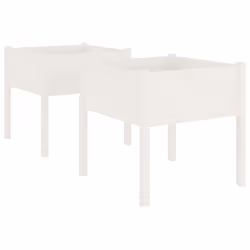 vidaXL Fioriere da Giardino 2 pz Bianche 70x70x70 cm in Legno di Pino - Vista aggiuntiva 2