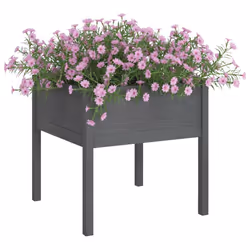 vidaXL Fioriere da Giardino 2 pz Grigie 70x70x70 cm in Legno di Pino - Vista aggiuntiva 3