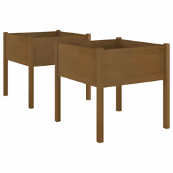 vidaXL Fioriere 2 pz Ambra 70x70x70 cm in Legno Massello di Pino - Vista aggiuntiva 2