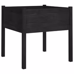 vidaXL Fioriera da Giardino Nera 70x70x70 cm in Legno Massello di Pino - Vista aggiuntiva 2