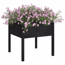 vidaXL Fioriera da Giardino Nera 70x70x70 cm in Legno Massello di Pino - Vista aggiuntiva 3