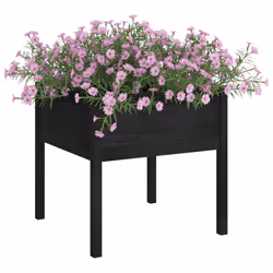 vidaXL Fioriere da Giardino 2 pz Nere 70x70x70 cm in Massello di Pino - Vista aggiuntiva 3