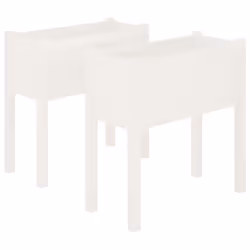 vidaXL Fioriere da Giardino 2 pz Bianche 70x31x70 cm in Legno di Pino - Vista aggiuntiva 2