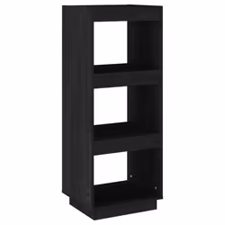 vidaXL Libreria/Divisorio Nero 40x35x103 cm in Legno Massello di Pino - Vista aggiuntiva 2