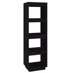 vidaXL Libreria/Divisorio Nero 40x35x135 cm in Legno Massello di Pino - Vista aggiuntiva 2