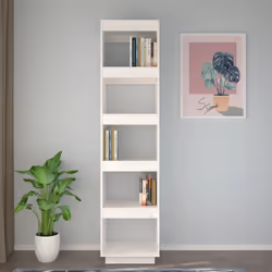 vidaXL Libreria/Divisorio Bianco 40x35x167cm in Legno Massello di Pino - Vista aggiuntiva 3