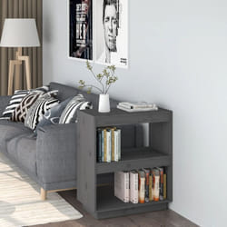 Libreria Grigia 60x35x71 cm in Legno Massello di Pino - Vidaxl