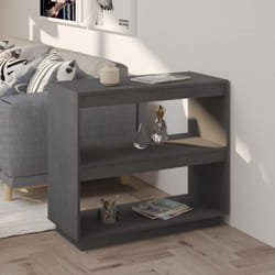 Libreria Grigia 80x35x71 cm in Legno Massello di Pino - Vidaxl
