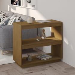 Libreria Marrone ambra 80x35x71 cm in Legno Massello di Pino - Vidaxl