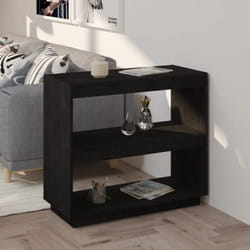 Libreria, Scaffale Nera 80x35x71 cm in Legno Massello di Pino vidaXL