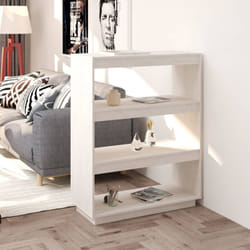 Libreria/Divisorio Bianco 80x35x103 cm Legno Massello di Pino - Vidaxl