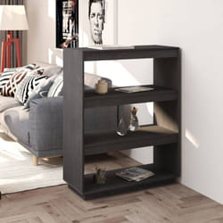 Libreria/Divisorio Grigio 80x35x103 cm Legno Massello di Pino - Vidaxl
